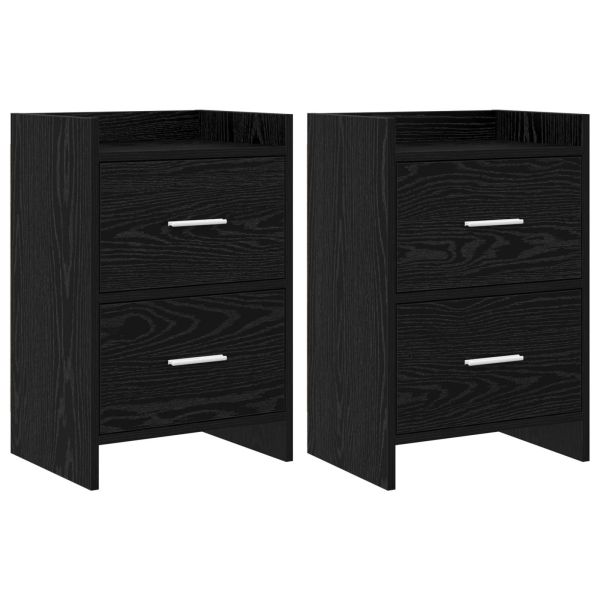 Нощни маси 2 pcs Черен дъб 40 x 30 x 60 cm Инженерна дървесина