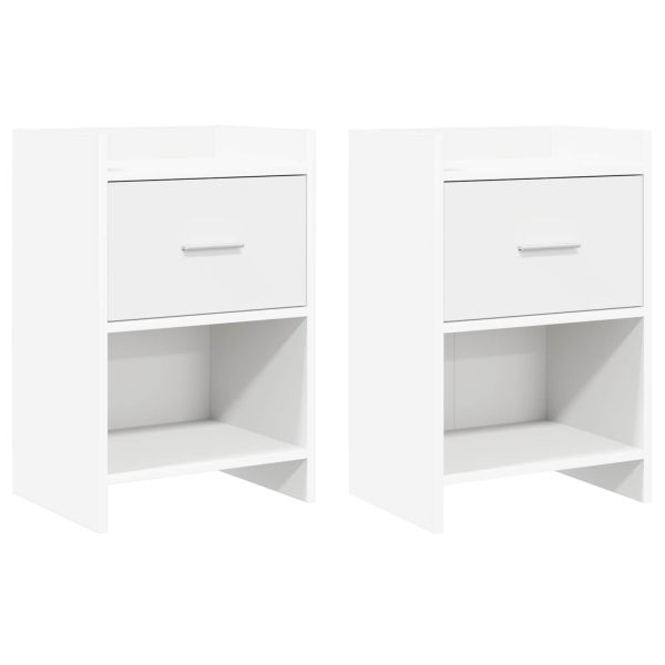 Нощни маси 2 pcs Бяло 40 x 30 x 60 cm Инженерна дървесина