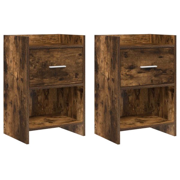 Нощни маси 2 pcs Опушен дъб 40 x 30 x 60 cm Инженерна дървесина