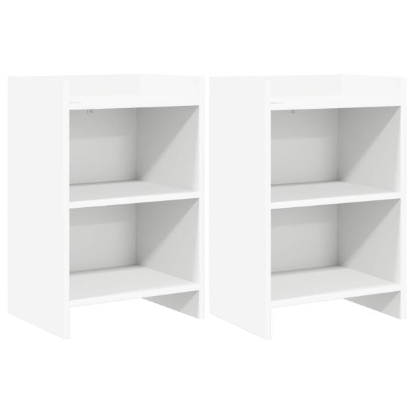 Нощни маси 2 pcs Бяло 40 x 30 x 60 cm Инженерна дървесина