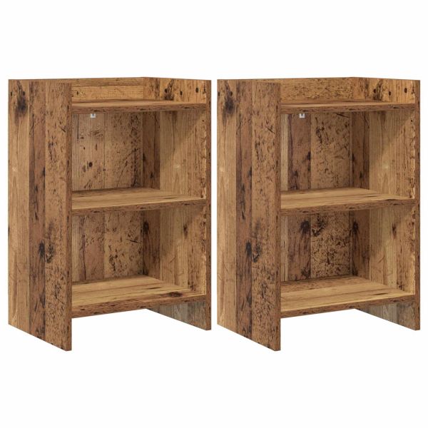 Нощни маси 2 pcs Старо дърво 40 x 30 x 60 cm