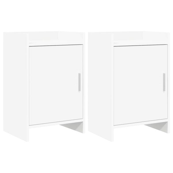 Нощни маси 2 pcs Бяло 40 x 30 x 60 cm Инженерна дървесина