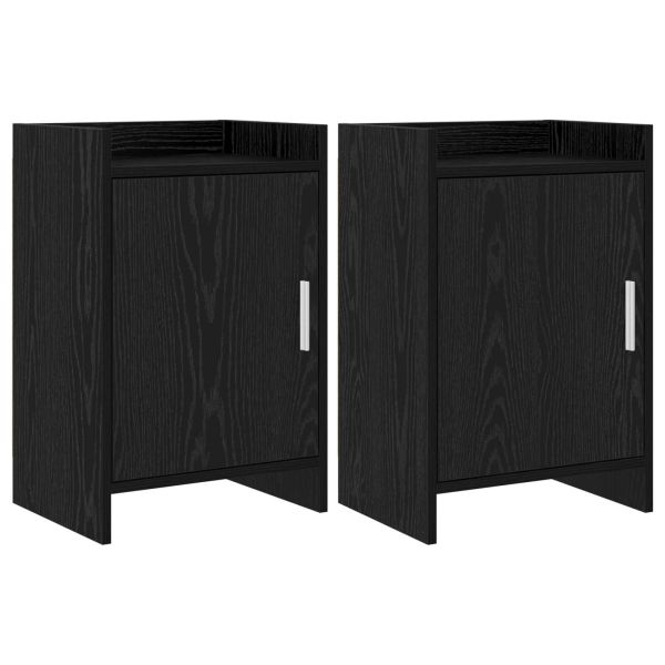 Нощни маси 2 pcs Черен дъб 40 x 30 x 60 cm Инженерна дървесина