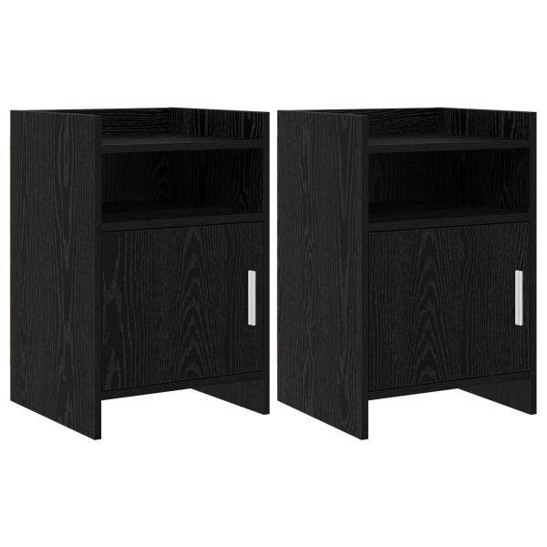 Нощни маси 2 pcs Черен дъб 40 x 36 x 60 см Инженерна дървесина