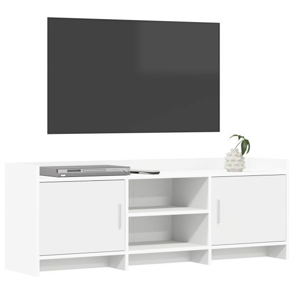 ТВ шкаф 130 x 33 x 47 см Бяло Инженерна дървесина