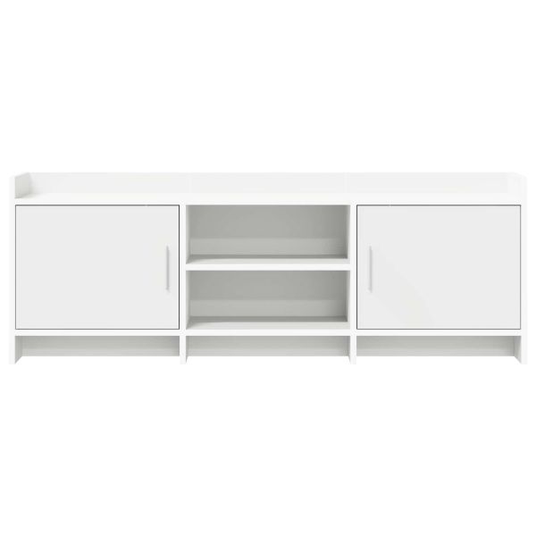 ТВ шкаф 130 x 33 x 47 см Бяло Инженерна дървесина