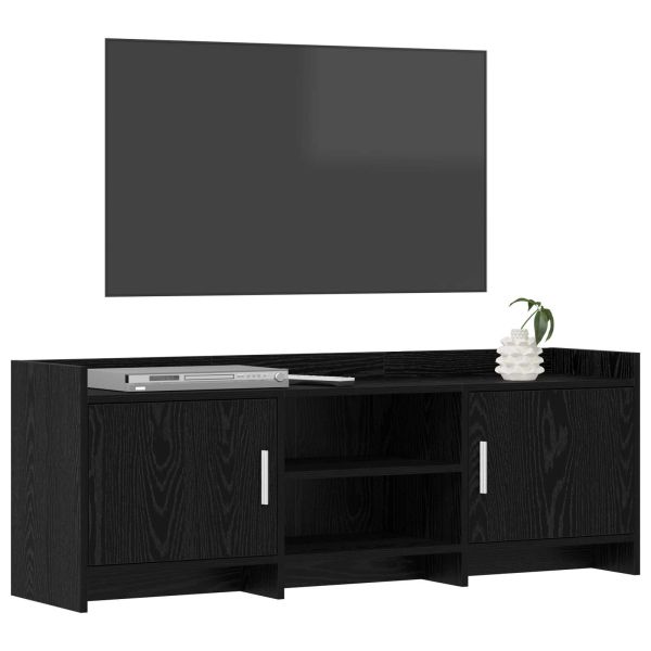ТВ шкаф 130 x 33 x 47 см Черен дъб Инженерна дървесина