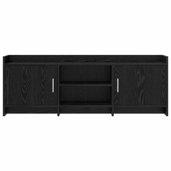 ТВ шкаф 130 x 33 x 47 см Черен дъб Инженерна дървесина