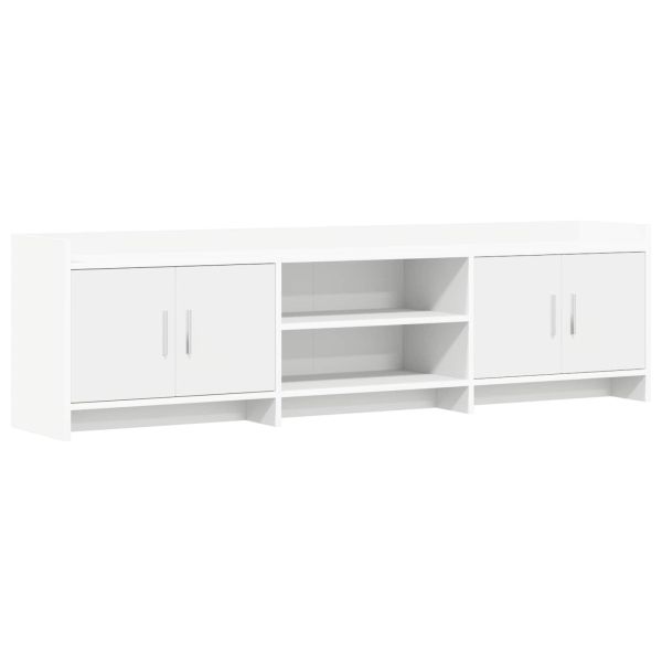 ТВ шкаф 168 x 33 x 47 см Бяло Инженерна дървесина