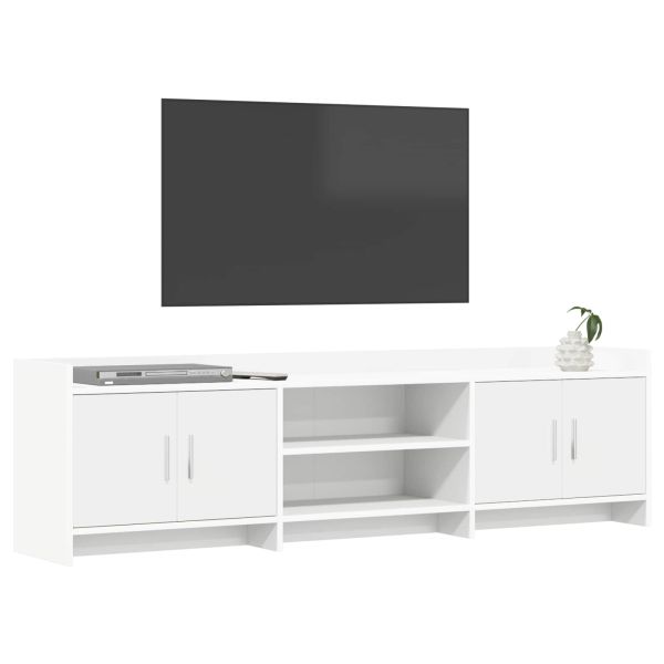 ТВ шкаф 168 x 33 x 47 см Бяло Инженерна дървесина