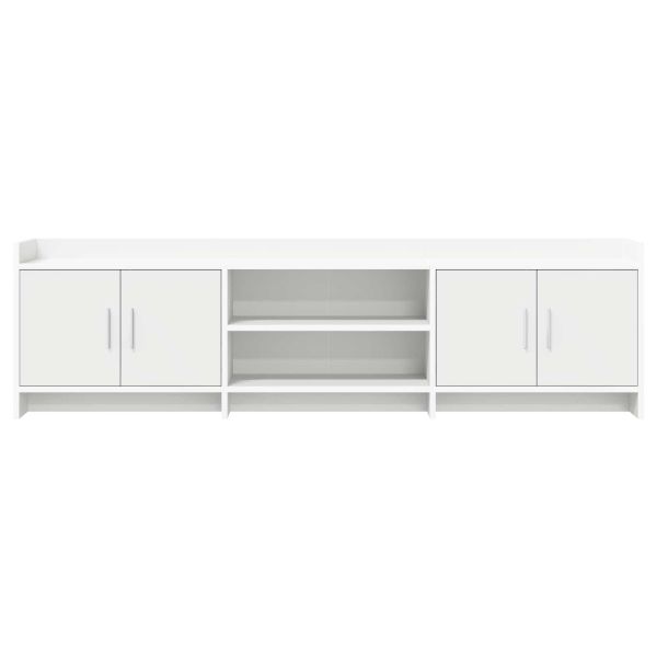 ТВ шкаф 168 x 33 x 47 см Бяло Инженерна дървесина