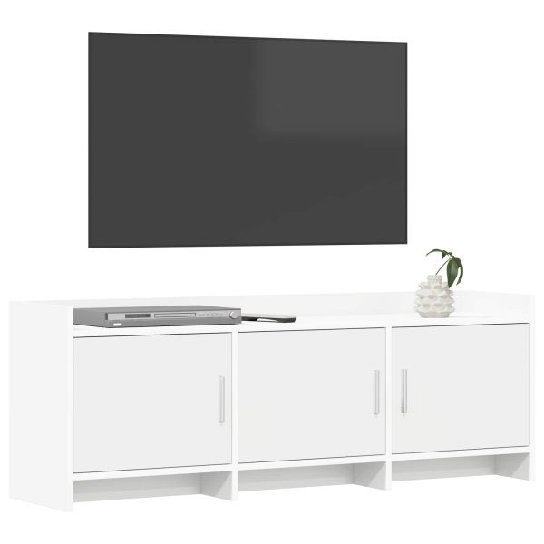 ТВ шкаф 130 x 33 x 47 см Бяло Инженерна дървесина