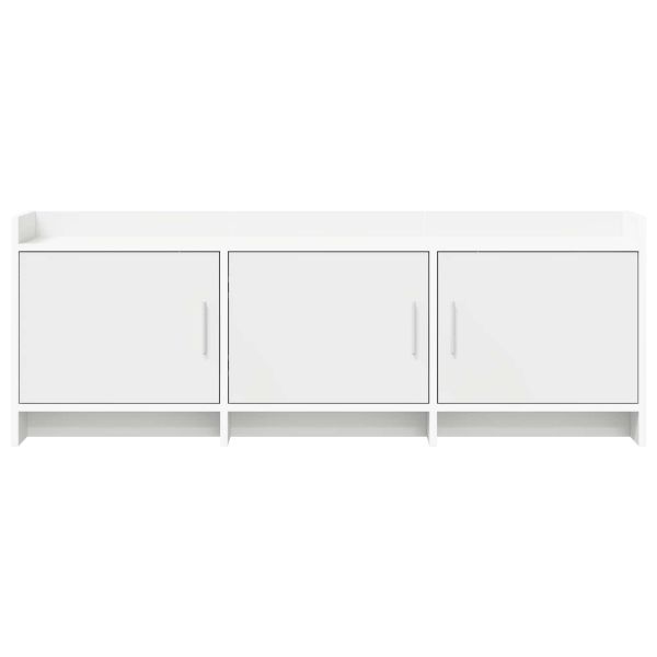 ТВ шкаф 130 x 33 x 47 см Бяло Инженерна дървесина