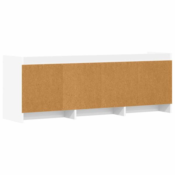 ТВ шкаф 130 x 33 x 47 см Бяло Инженерна дървесина