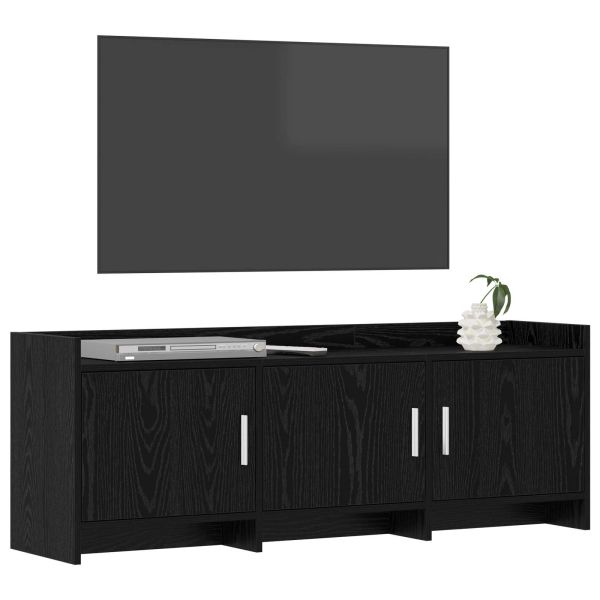 ТВ шкаф 130 x 33 x 47 см Черен дъб Инженерна дървесина