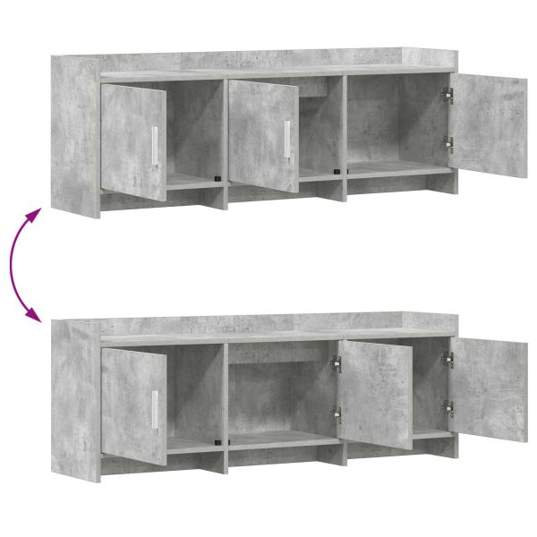 ТВ шкаф 130 x 33 x 47 см Бетонно сиво Инженерна дървесина