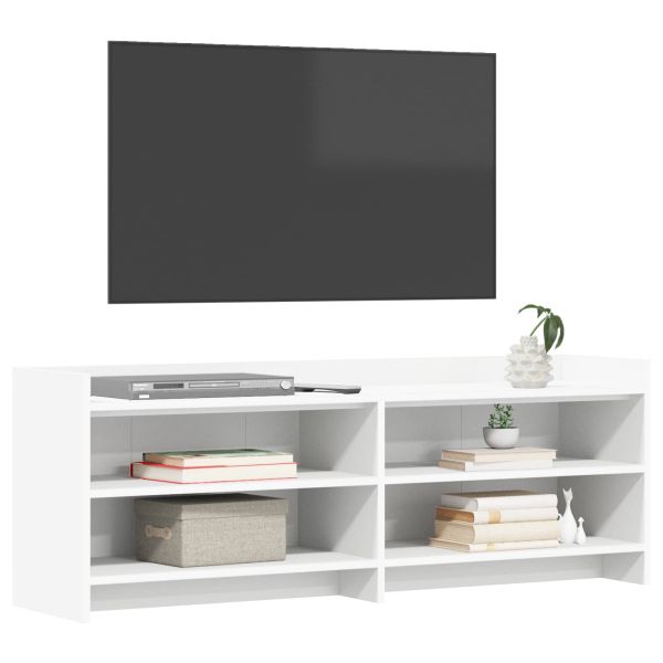 ТВ шкаф 135 x 33 x 47 см Бяло Инженерна дървесина