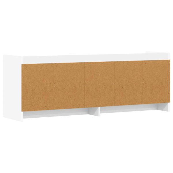 ТВ шкаф 135 x 33 x 47 см Бяло Инженерна дървесина