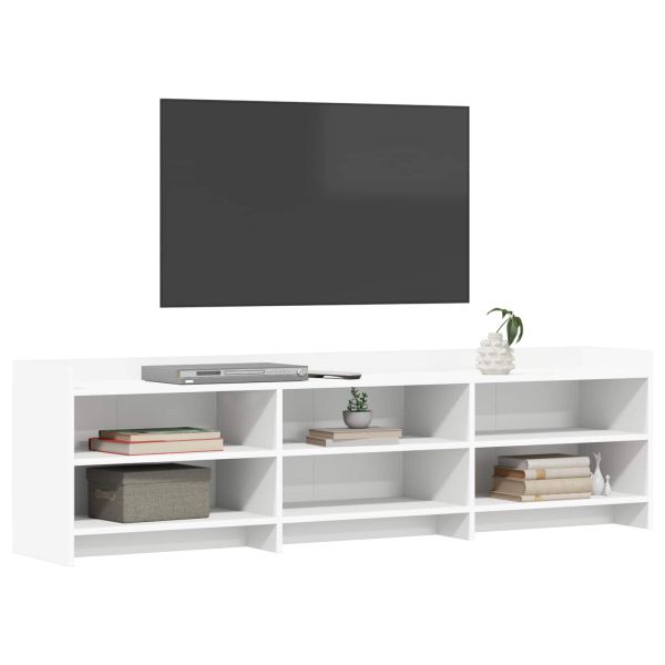 ТВ шкаф 168 x 33 x 47 см Бяло Инженерна дървесина