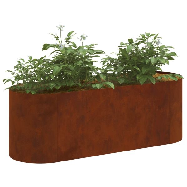 Вдигната леха за градина Кортенова стомана 120 x 40 x 40 см