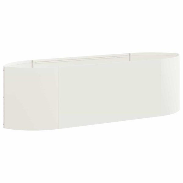 Вдигната леха за градина Бяло 140 x 40 x 40 см Стомана