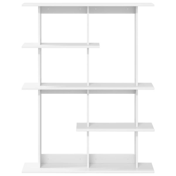 Стенен рафт Бяло 102 x 20 x 130 см Инженерна дървесина
