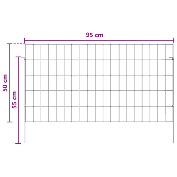 Оградата за градината с колчета 48 pcs 95 x 50 см Mesh