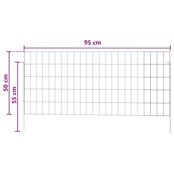 Оградата за градината с колчета 24 pcs 115 x 50 cm Mesh