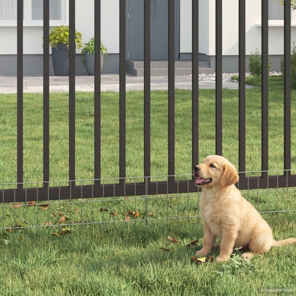 Оградата за градината с колчета 48 бр. 75 x 30 см Сребристо
