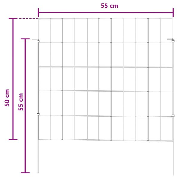 Оградата за градината с колчета 24 pcs 55 x 50 см Mesh