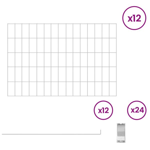 Оградата за градината с колчета 12 pcs 75 x 50 см Mesh