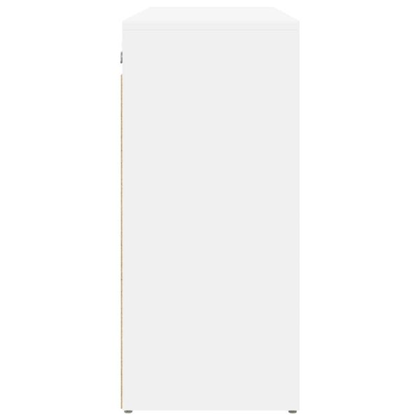 Шкаф за обувки с рафт Бяло 77,5 x 30 x 67 см Инженерно дърво