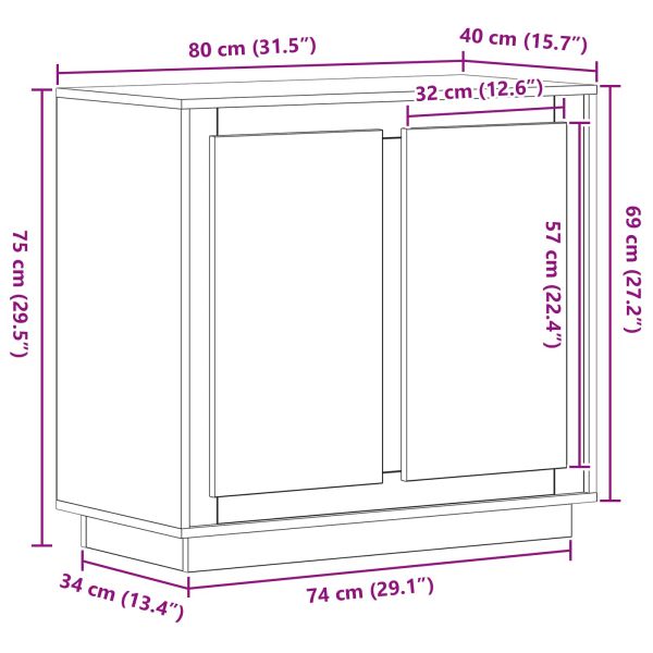 Служебен шкаф Дъб 80 x 40 x 75 см Инженерно дърво