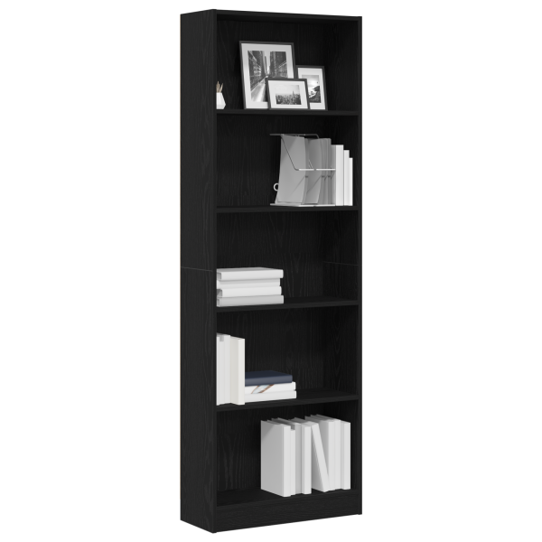 Рафт за книги Черния дъб 60 x 24 x 176 см Инженерно дърво