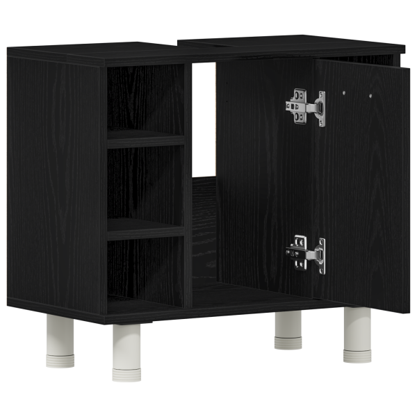 Шкаф за баня с рафт Черния дъб 60 x 32 x 54 см Инженерно дърво