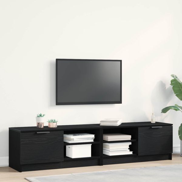 ТВ шкаф 2 pcs Черния дъб 80 x 35 x 36,5 cm Инженерно дърво