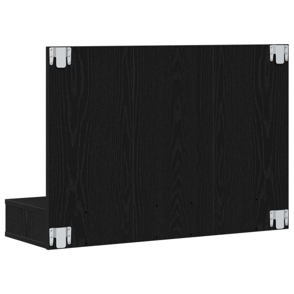Шкаф с огледало Черния дъб 90 x 31,5 x 62 см Инженерно дърво