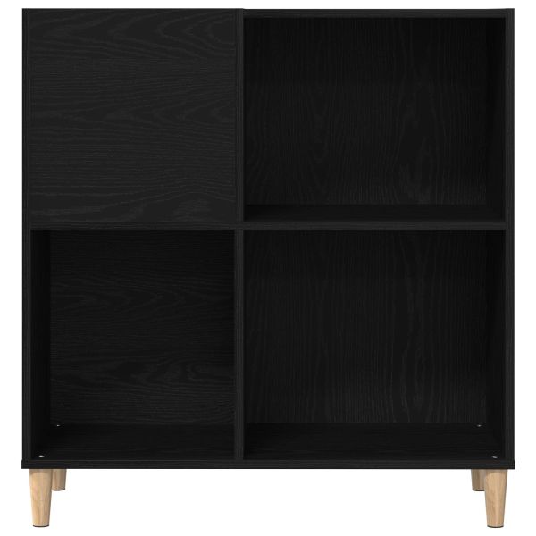 Шкаф за грамофонни плочи с рафт Черния дъб 84,5 x 38 x 89 см