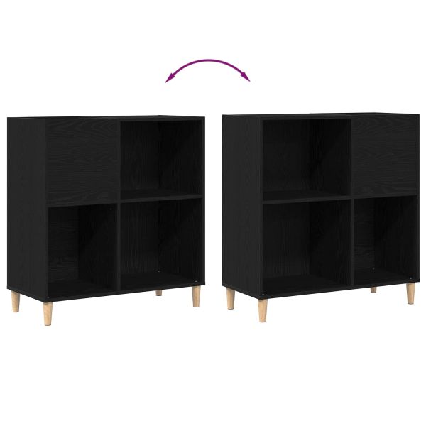 Шкаф за грамофонни плочи с рафт Черния дъб 84,5 x 38 x 89 см