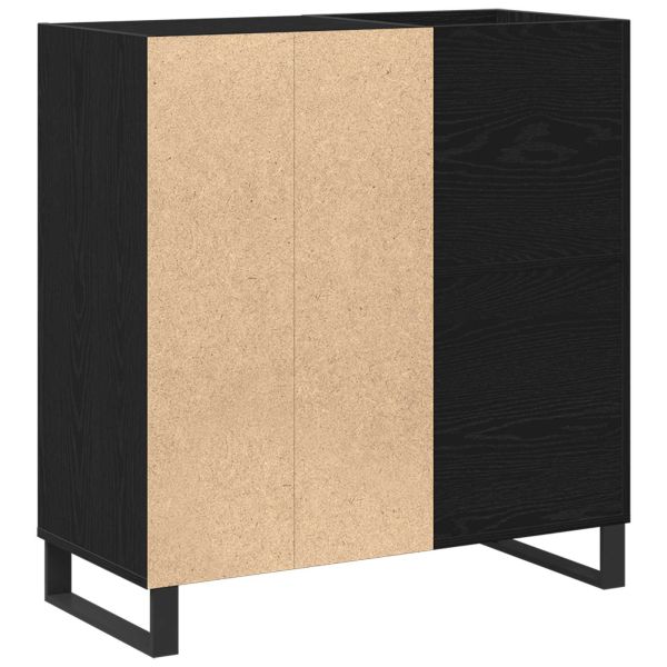 Шкаф за грамофонни плочи с рафт Черния дъб 85 x 38 x 89 см