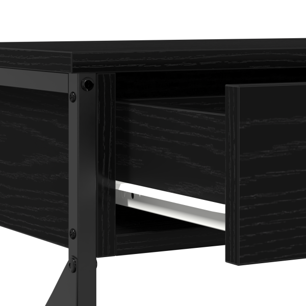 Конзолна маса с чекмедже с рафт Черен дъб 100 x 28 x 75 см