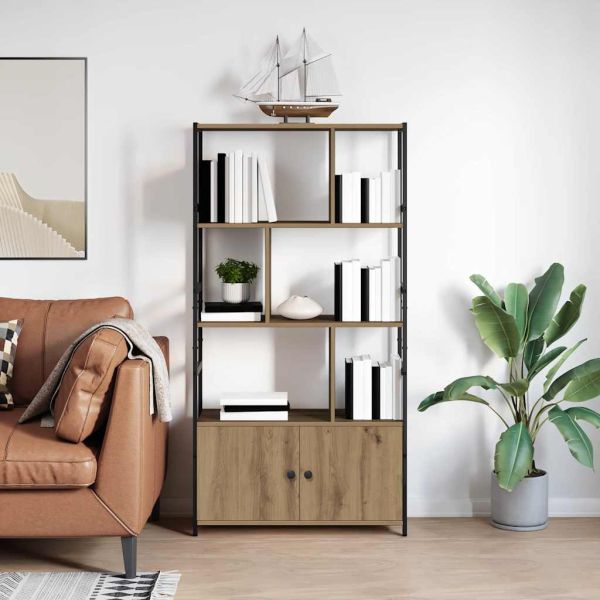 Рафт за книги 80 x 30 x 155,5 см Инженерна дървесина Дъб