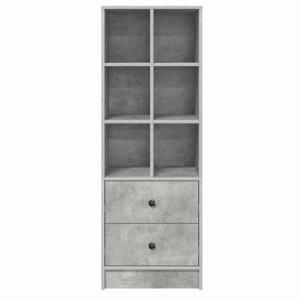 Висок шкаф с чекмедже Циментено сиво 45,5 x 34 x 127 см