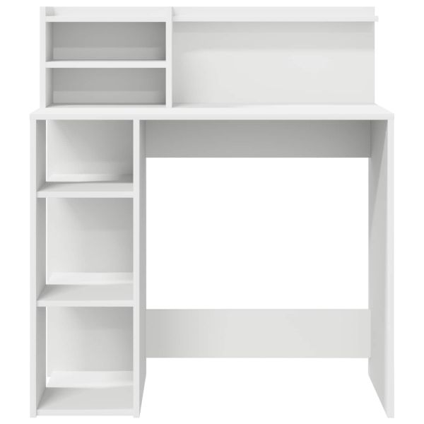 Бюро с рафт Бяло 90 x 48 x 101,5 см Инженерно дърво