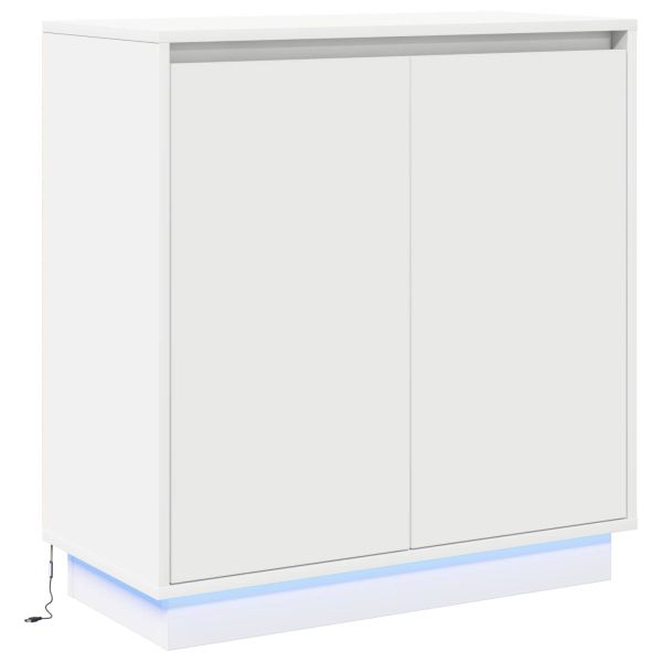 LED конзолна маса за Бяло 71 x 34,5 x 75 см Инженерно дърво