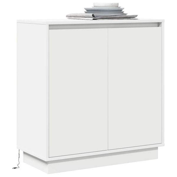LED конзолна маса за Бяло 71 x 34,5 x 75 см Инженерно дърво