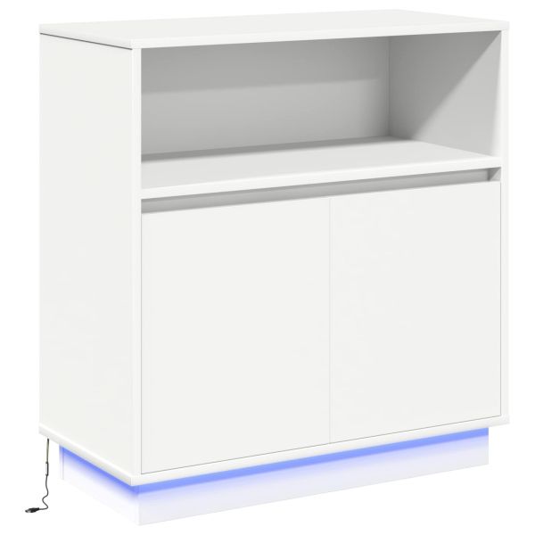 LED конзолна маса Бяло 71 x 34,5 x 75 см Инженерно дърво