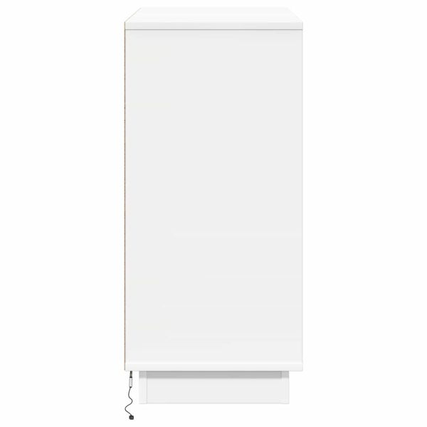 LED конзолна маса Бяло 71 x 34,5 x 75 см Инженерно дърво
