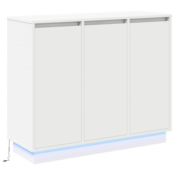 LED конзолна маса Бяло 90 х 32 х 75 см Инженерно дърво