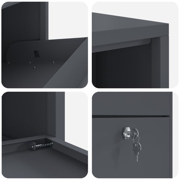 Пощенска кутия за пратки Антрацит 44 x 22 x 82 см Стомана